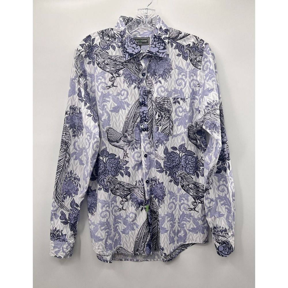 Paisley‎ and Gray Men's Slim Fit Med Baroque Pheasant Print Long Sleeve Shirt